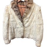 Vintage Cream/Brown Rabbit Fur Coat