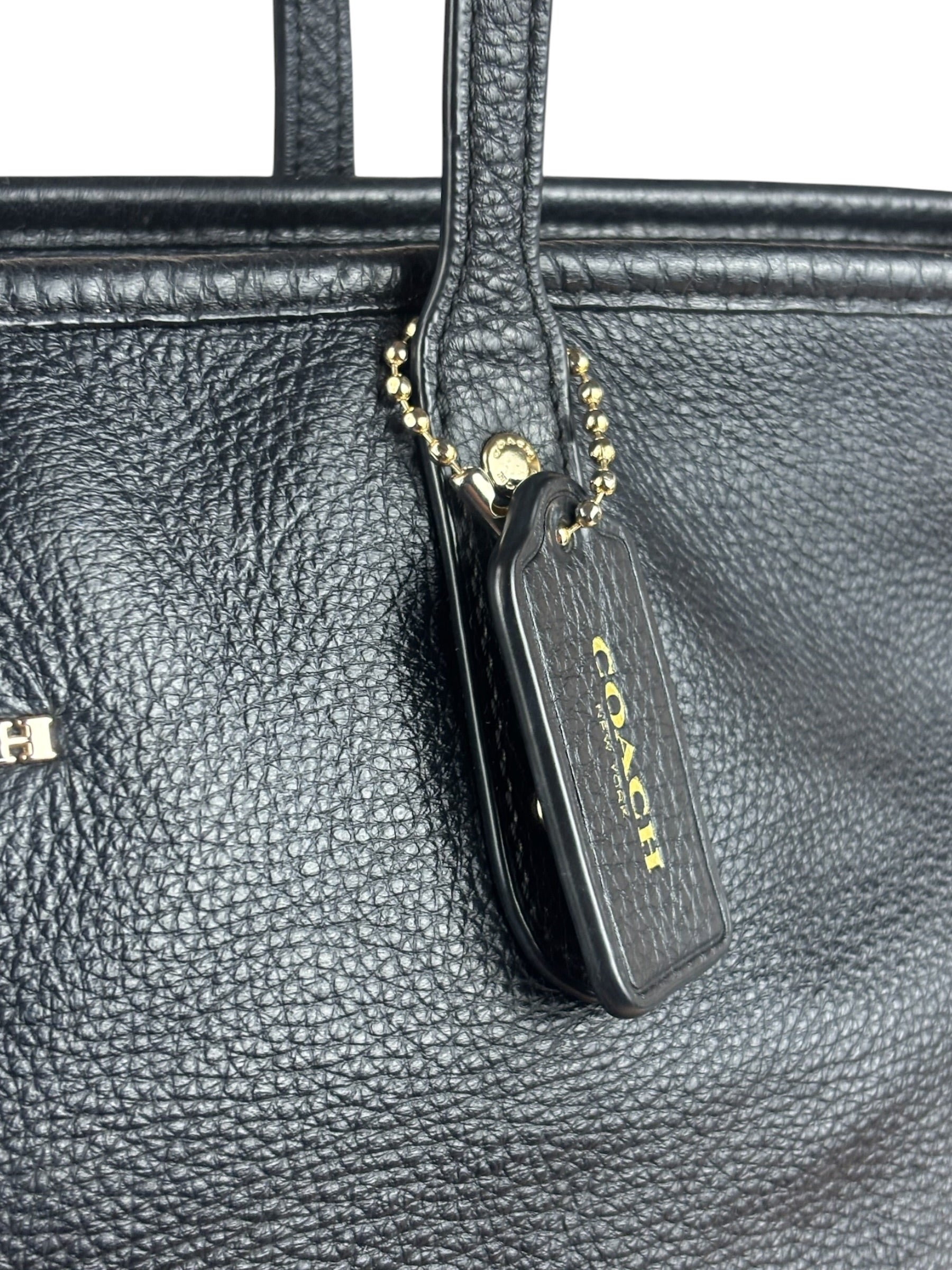 Coach Black Leather City Zip Tote Bag