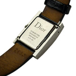 Dior Silver Dial Black Leather Strap D78-100