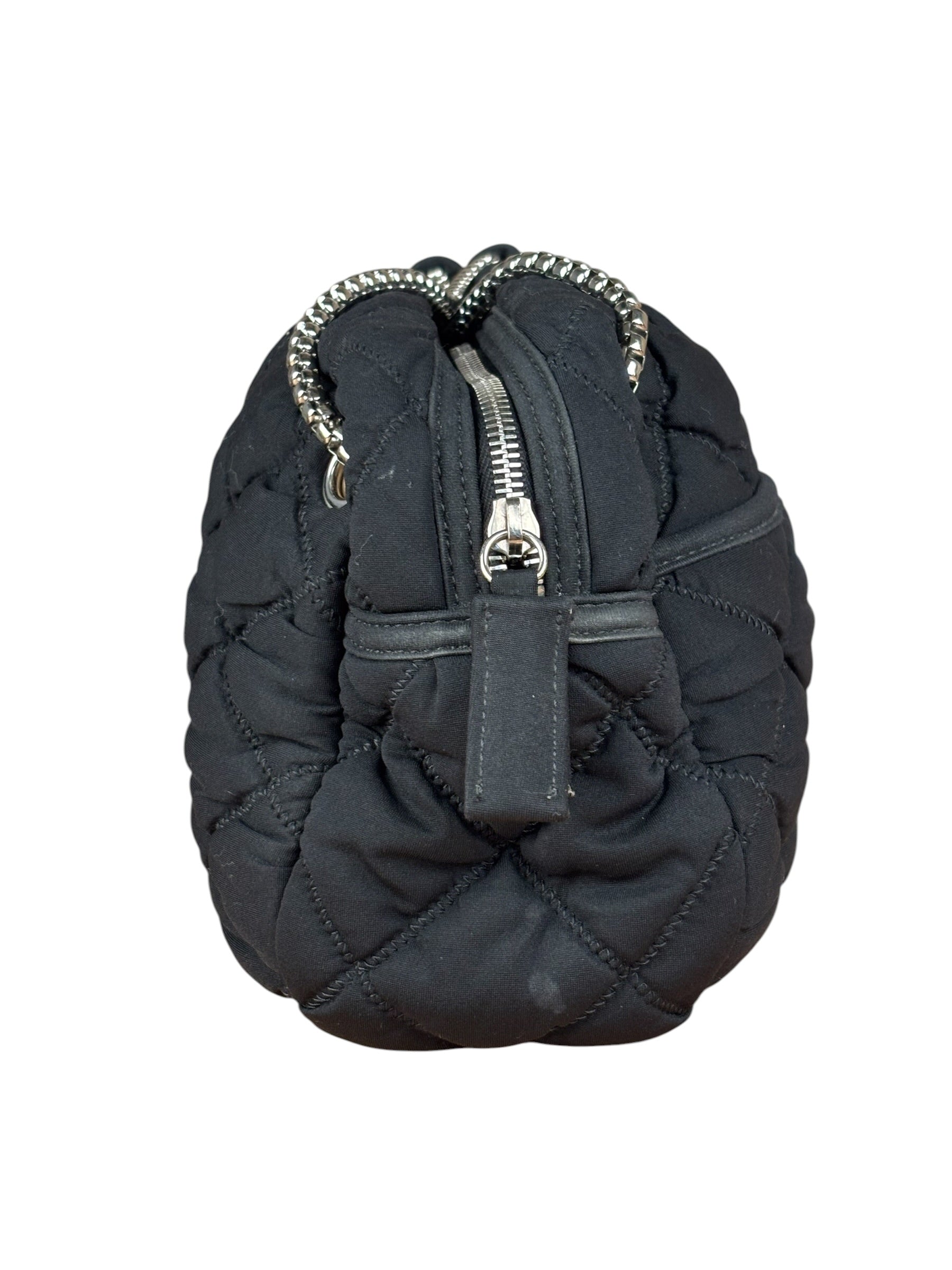 Chanel Black Quilted Satin Chain Shoulder Bag 2008