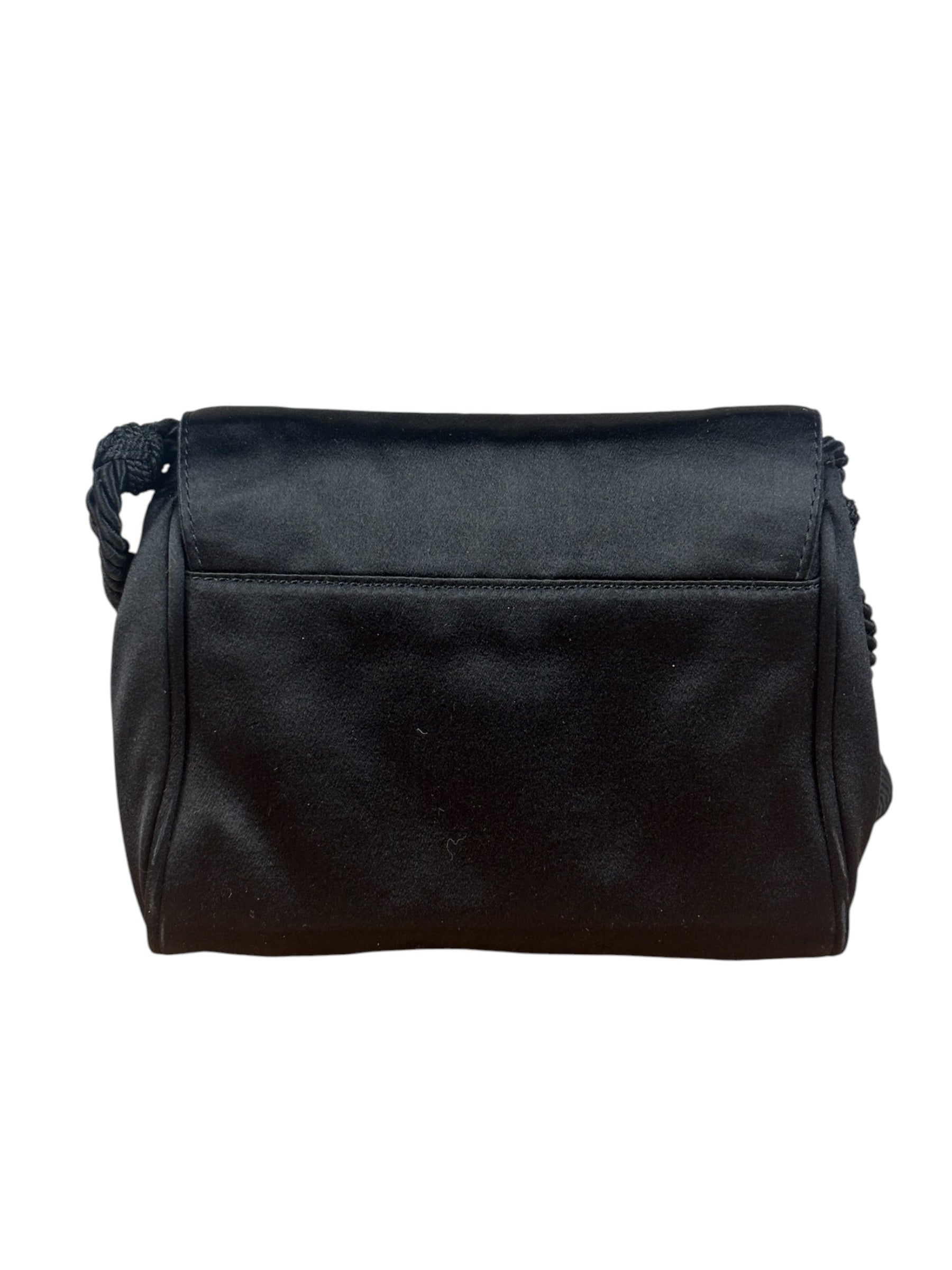 Prada Vintage Black Satin Mini Shoulder Bag