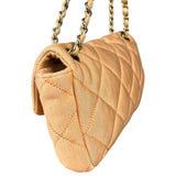 Chanel CC Flap Bag Peach Jersey Quilt