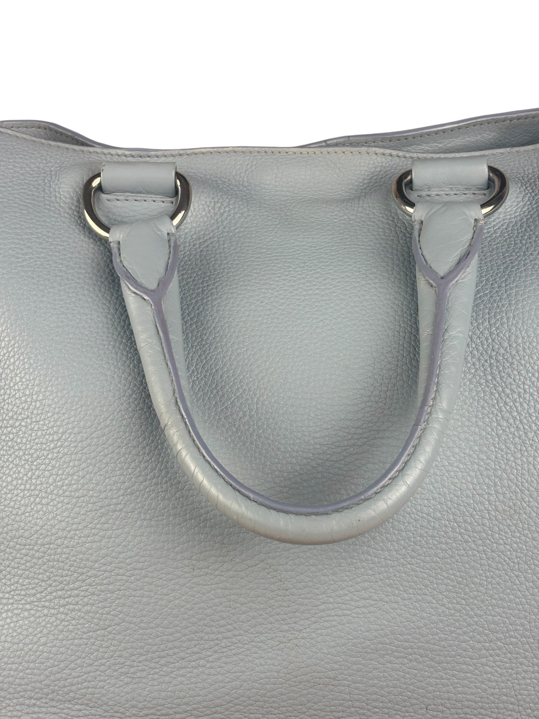 Prada Light Blue Vitello Daino Leather Tote