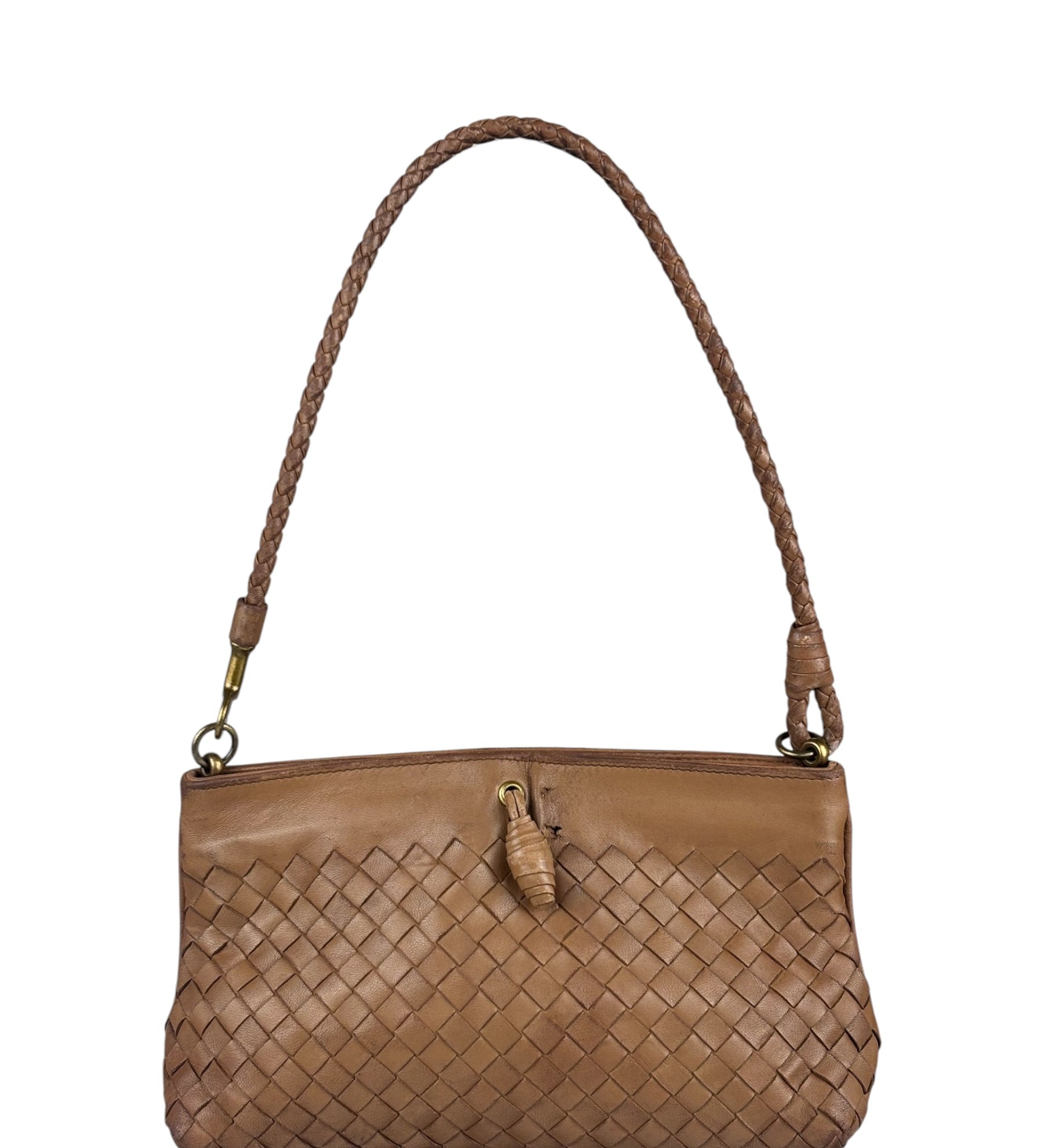 Bottega Veneta Brown Woven Intrecciato Pochette