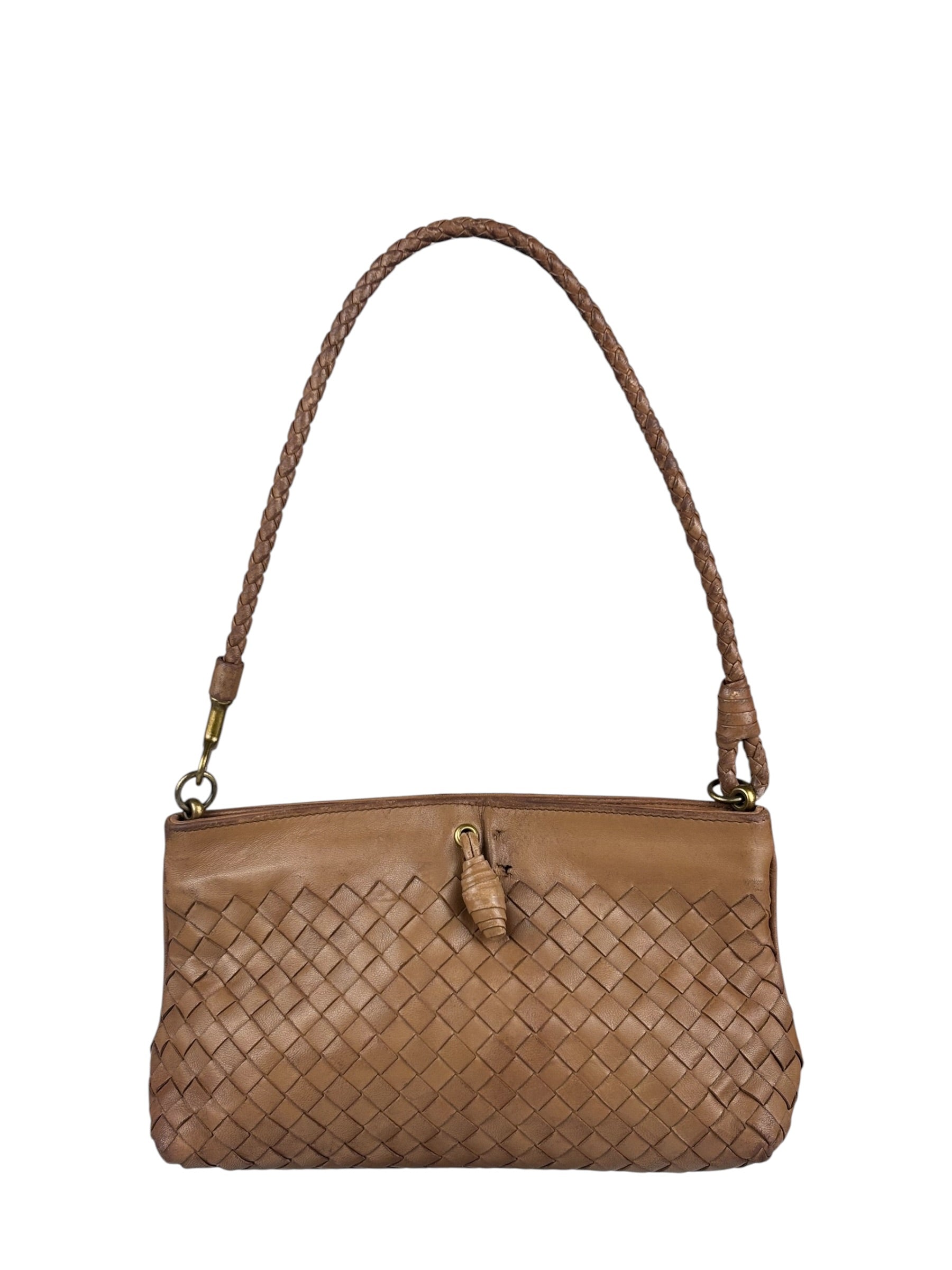 Bottega Veneta Brown Woven Intrecciato Pochette