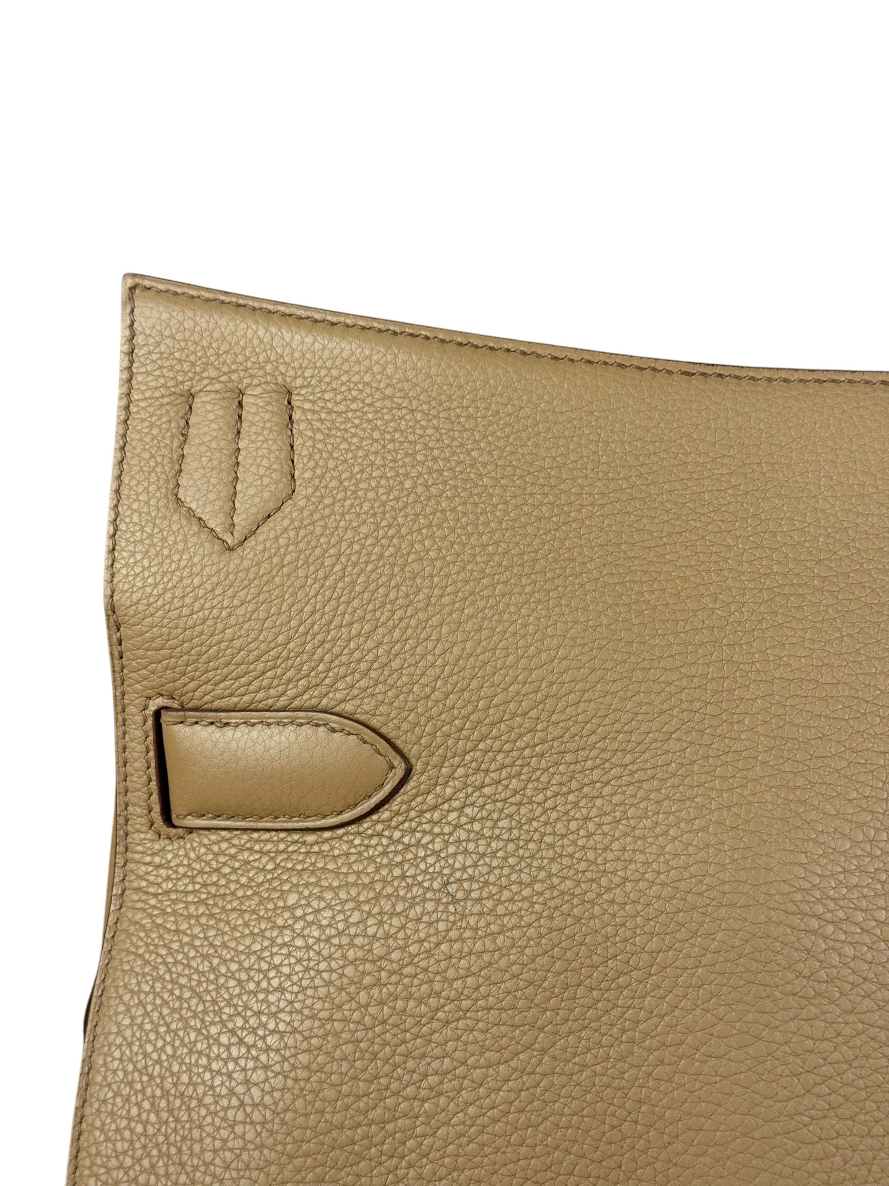 Hermes Jypsiere Tan Clemence Leather Shoulder Bag 2008