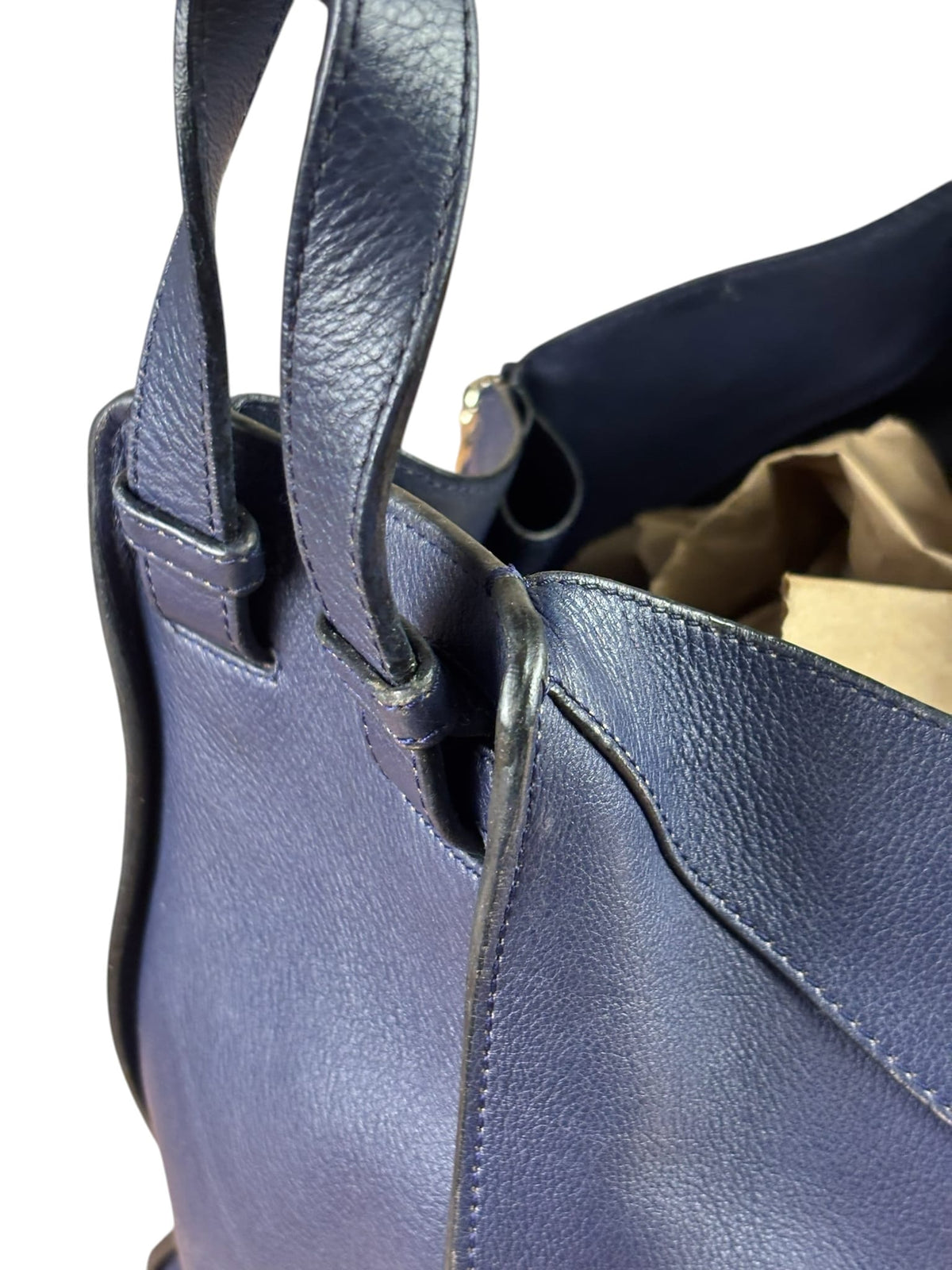 Loewe Navy Leather Hammock Shoulder Bag
