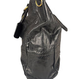 Prada Vintage Black Shine Leather Vitello Daino Tote