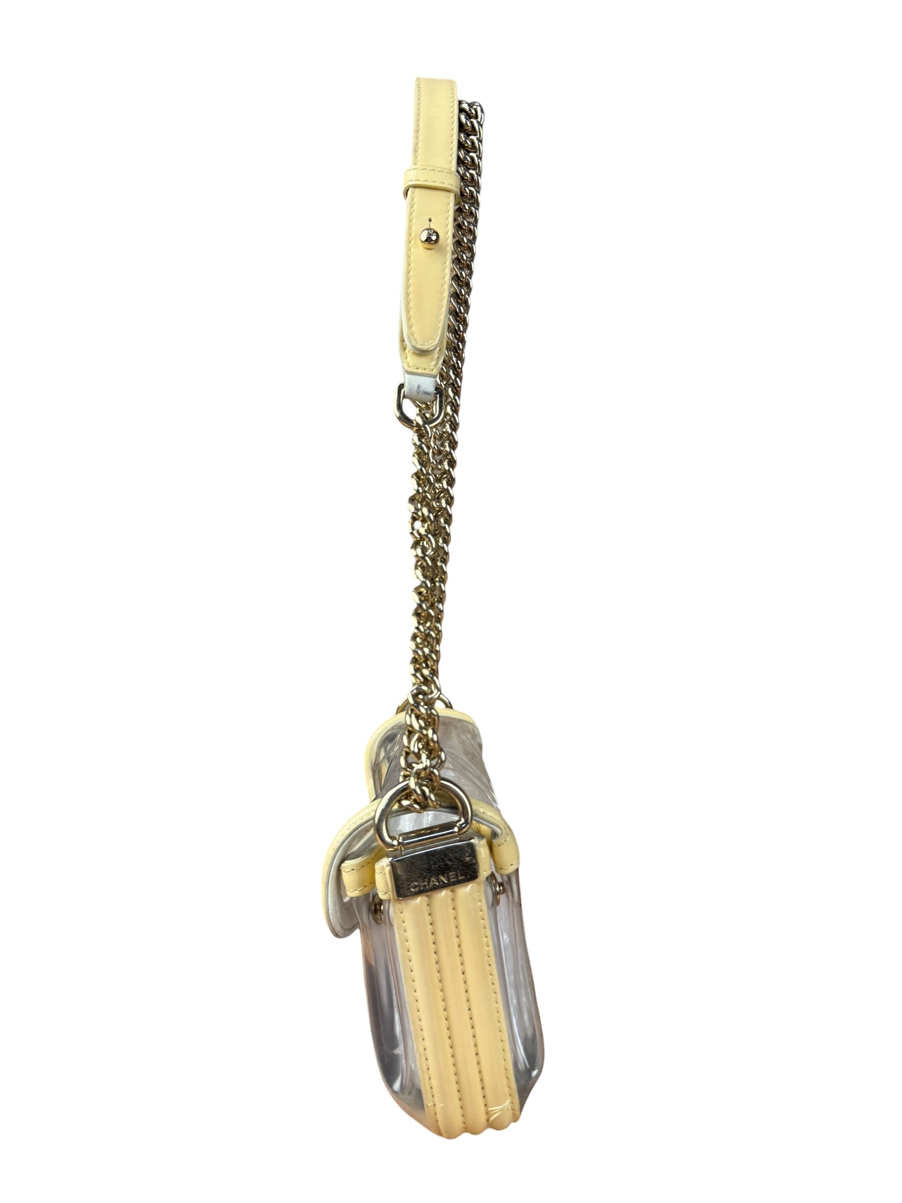 Chanel Yellow Clear PVC Classic Chain Flap Bag 2012