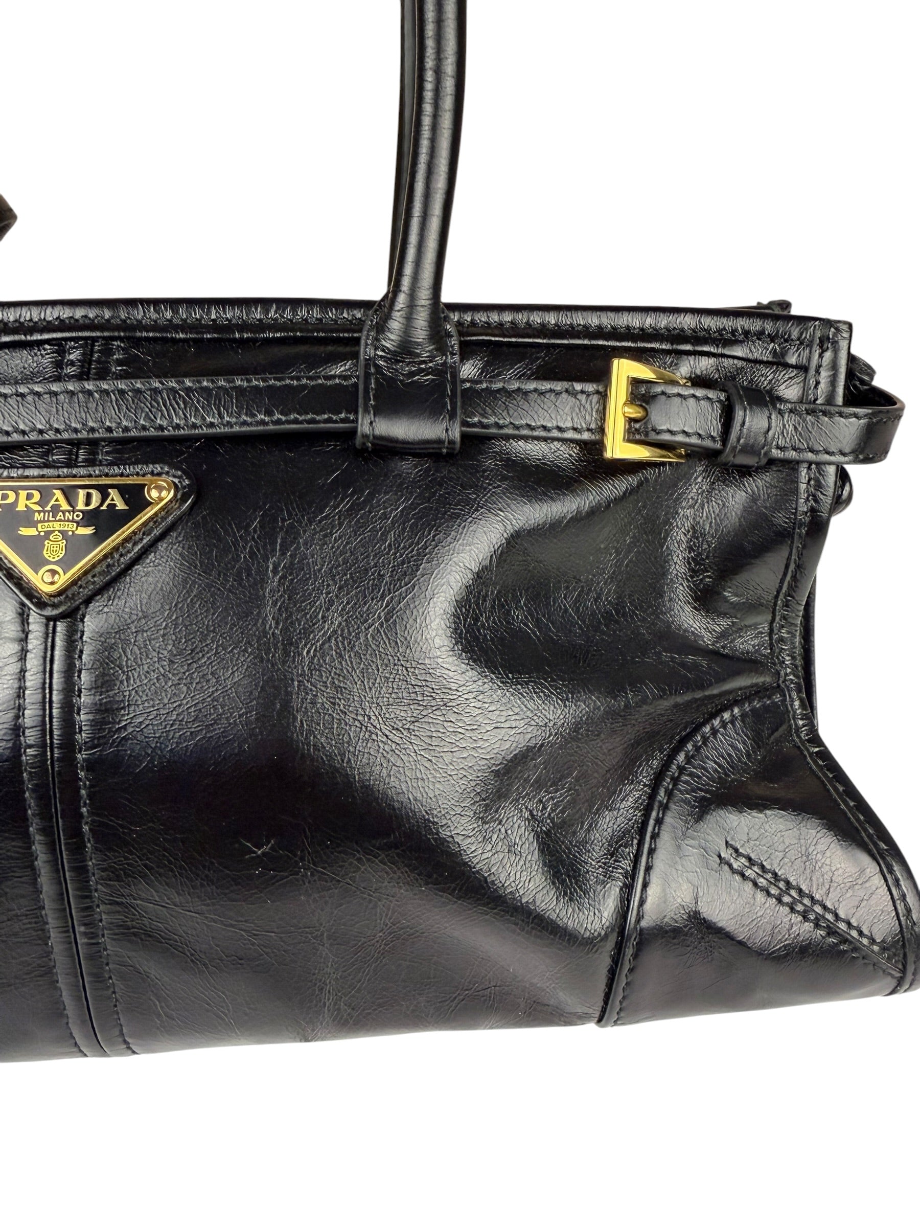 Prada Black Bonnie Calfskin Shoulder Bag