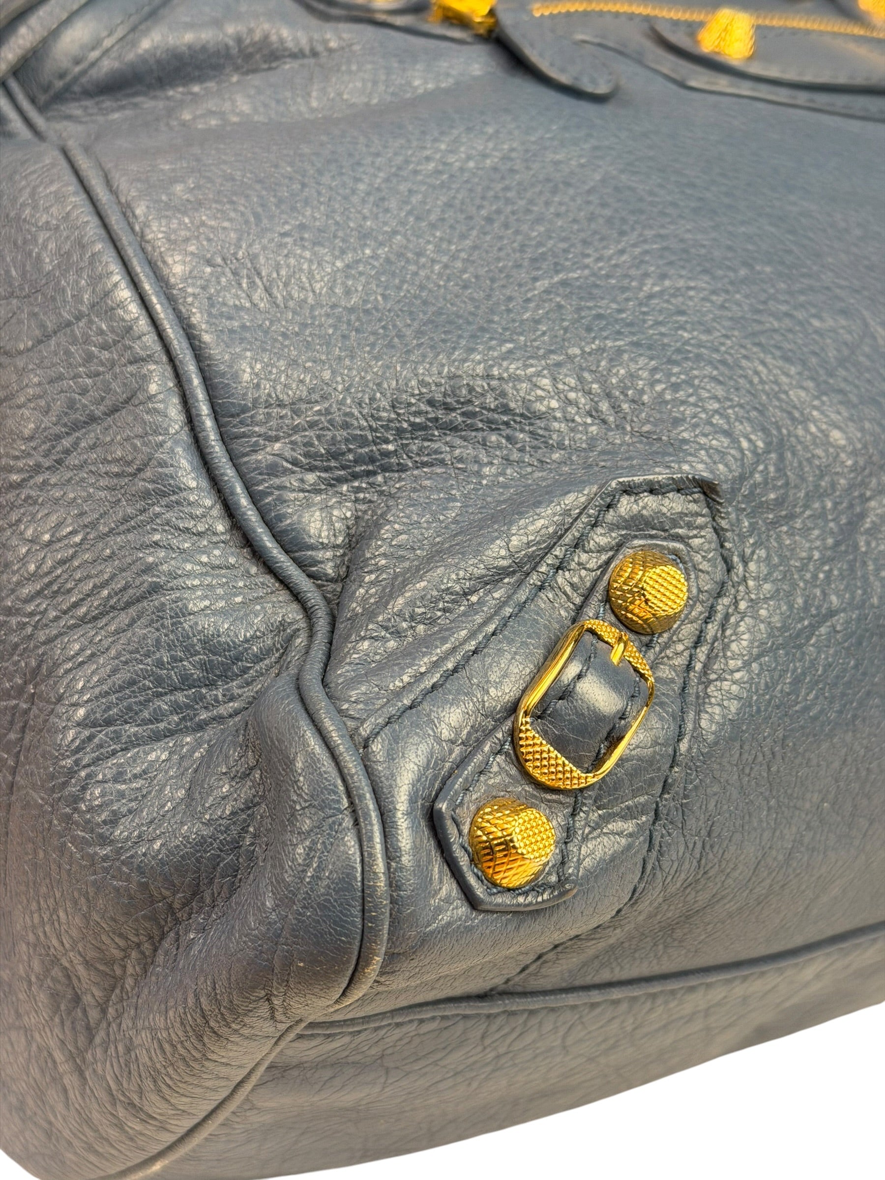 Balenciaga Mist Blue Leather Sunday City Bag