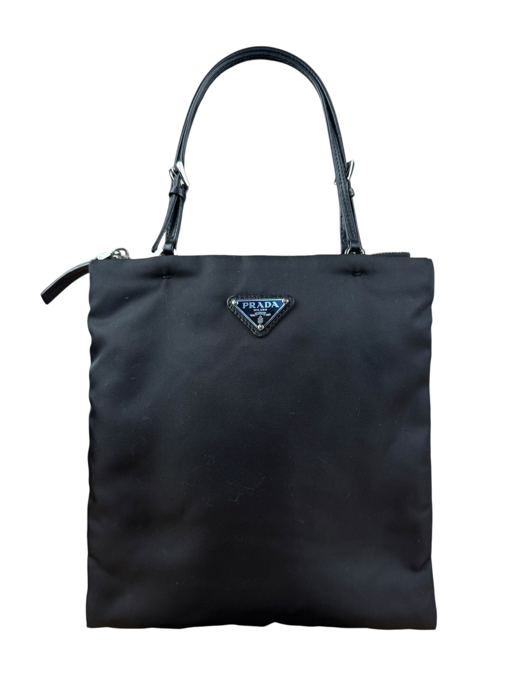 Prada Black Tessuto Small Zip Tote