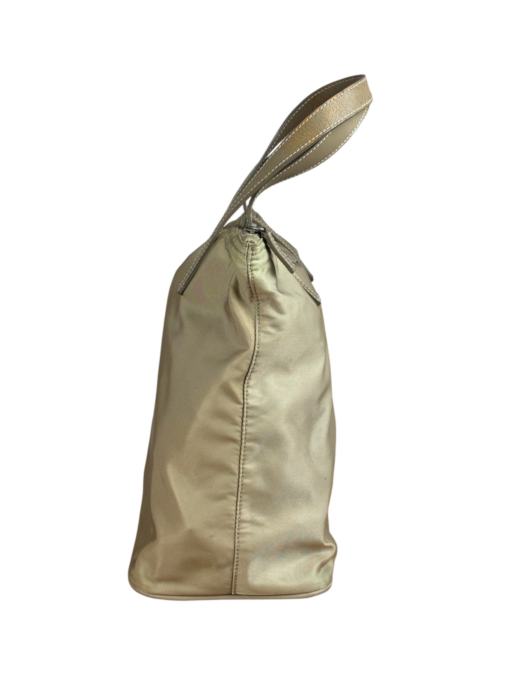 Prada Vintage Beige Nylon Top Handle Bag