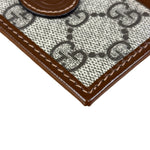 Gucci Brown Leather Trim GG Supreme Card Holder