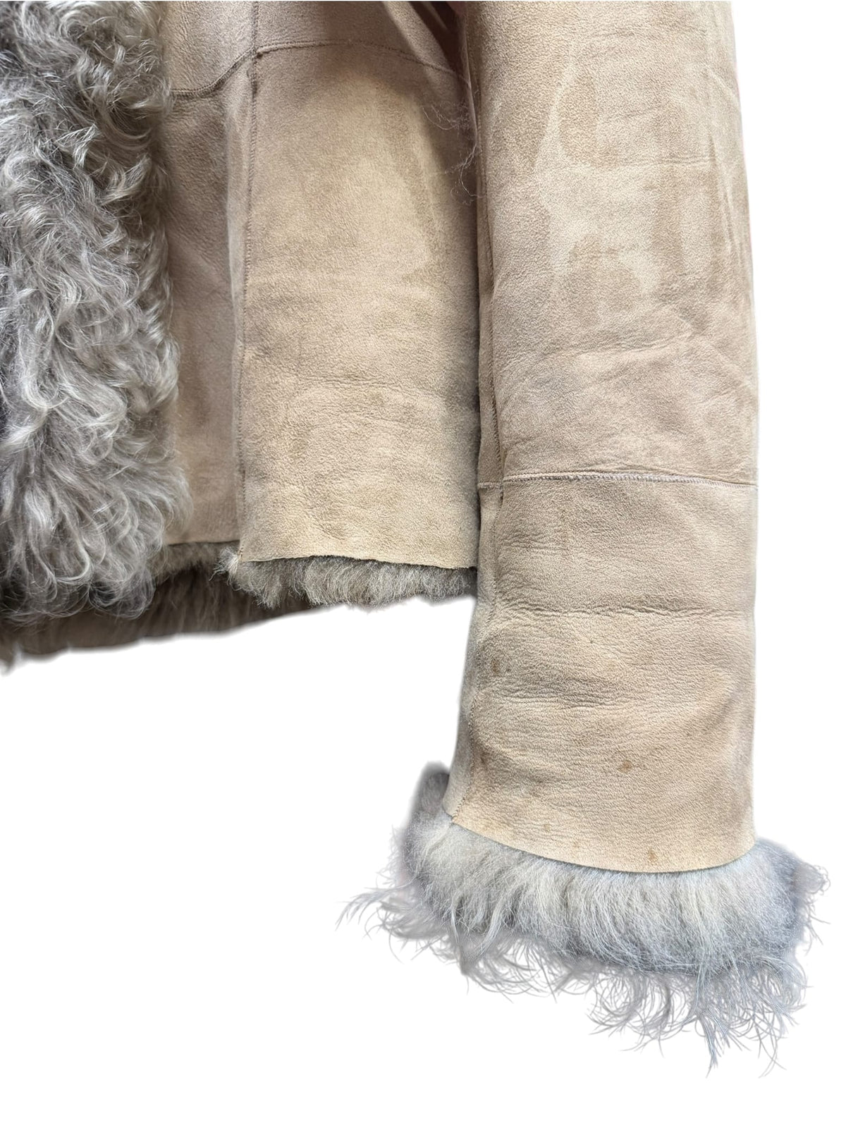 Vintage Lautreamont Beige Suede Fur Coat