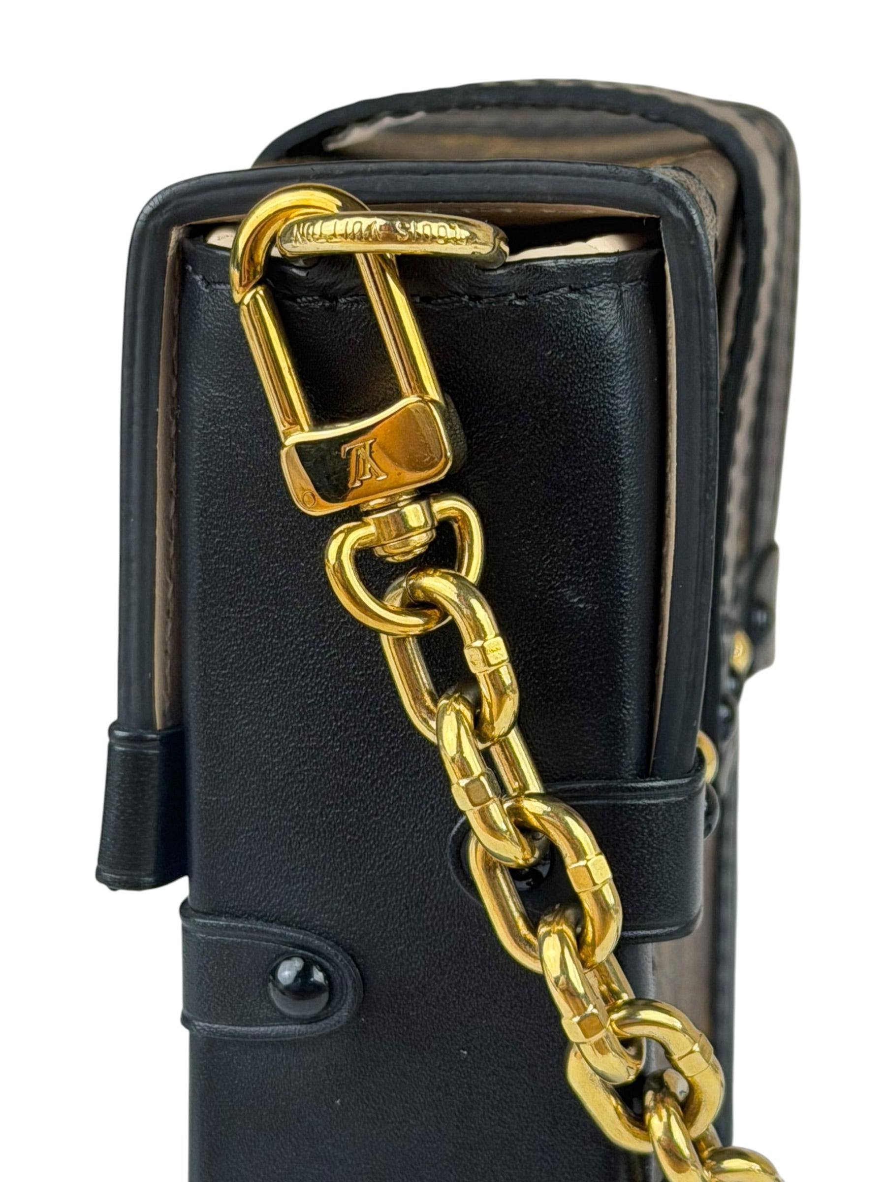 Louis Vuitton Black Monogram Vertical Trunk Pochette