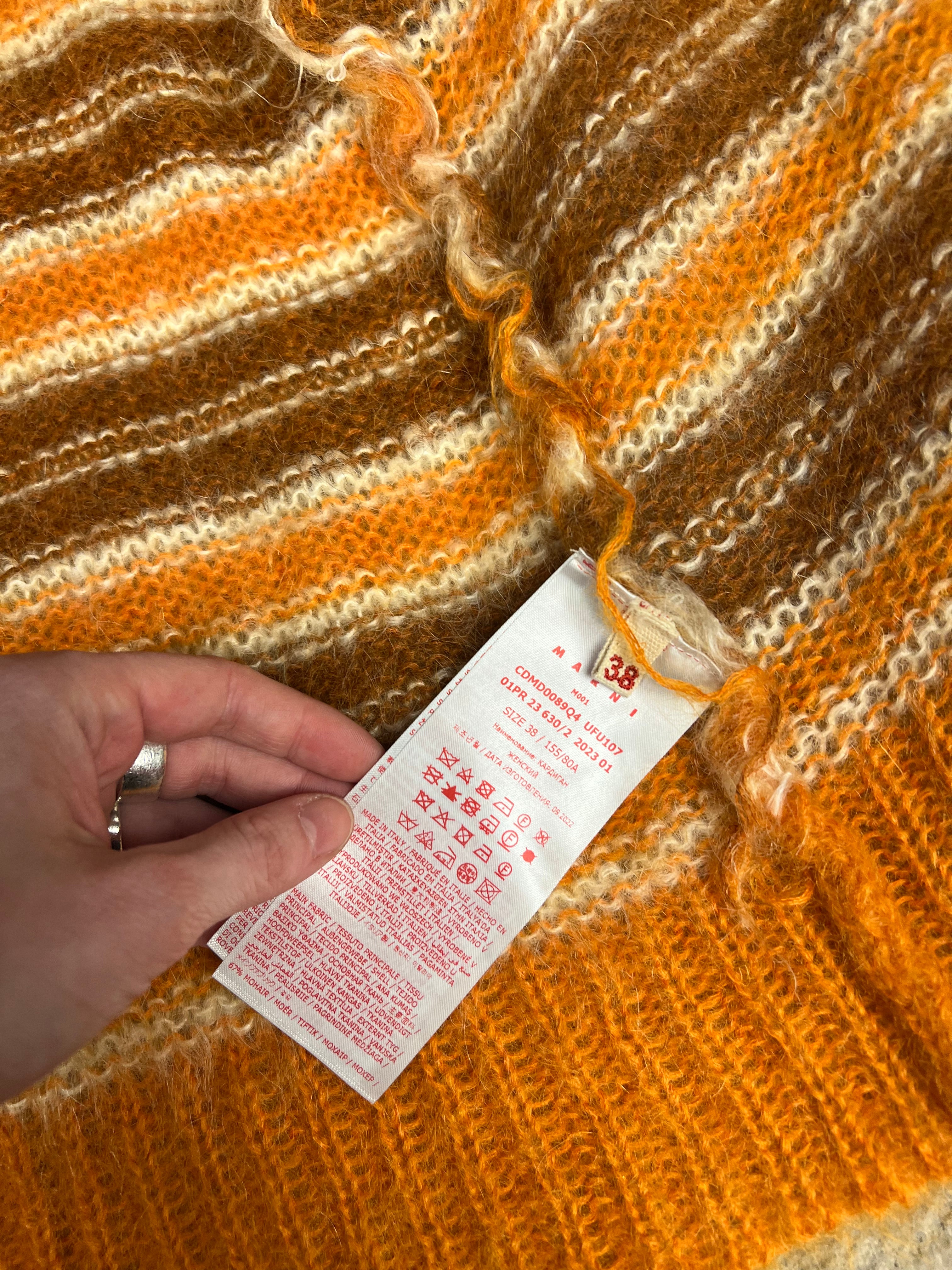 Marni MoHair Orange Button Up Sweater