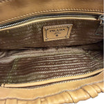 Prada Vintage Brown Nappa Leather Gaufre Shoulder Bag