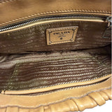 Prada Vintage Brown Nappa Leather Gaufre Shoulder Bag
