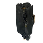 Fendi Shiny Black Suede Small Baguette