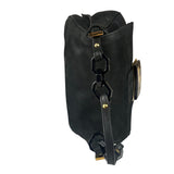 Fendi Shiny Black Suede Small Baguette