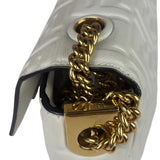Fendi White Leather FF Flap Baguette