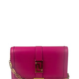 Versace Pink Leather Greca Goddess Flap Wallet-On-Chain