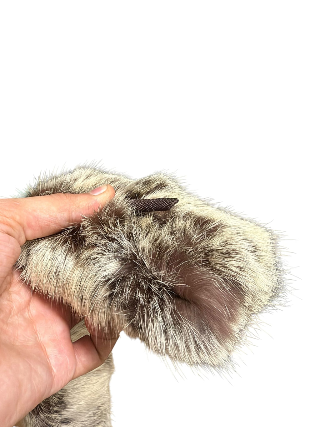Vintage Brown/White Fox Fur Clip-On Strip