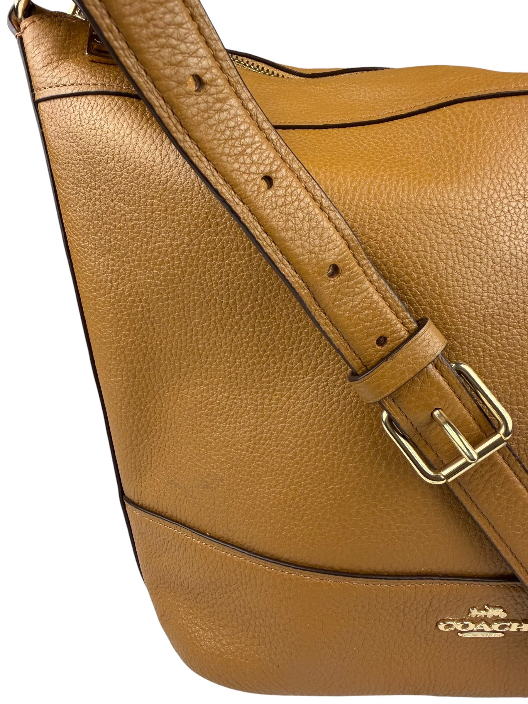 Coach Camel Leather Paxton Bucket Crossbody
