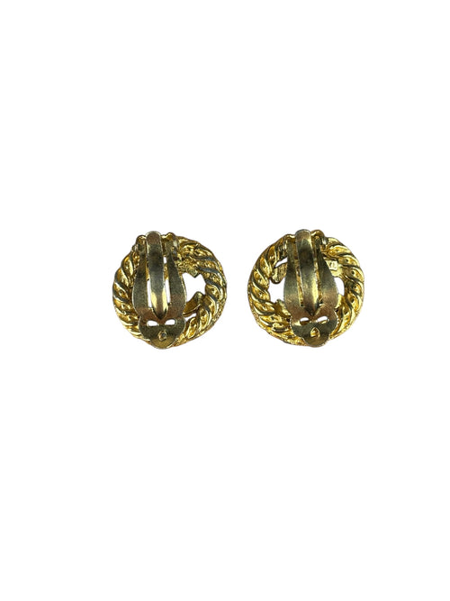 Chanel CC Twisted Rope Clip On Earring