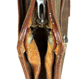 Celine Brown Leather Macadam Clutch