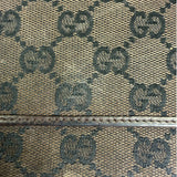 Gucci Brown Leather Trim GG TriFold Long Wallet