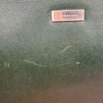 Burberry Dark Green Saffiano Leather Clutch