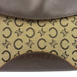 Celine Brown Leather Trim C Macadam Hobo Bag