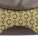 Celine Brown Leather Trim C Macadam Hobo Bag