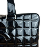 Chanel Black Patent Chocolate Bar Bowler Bag 2002