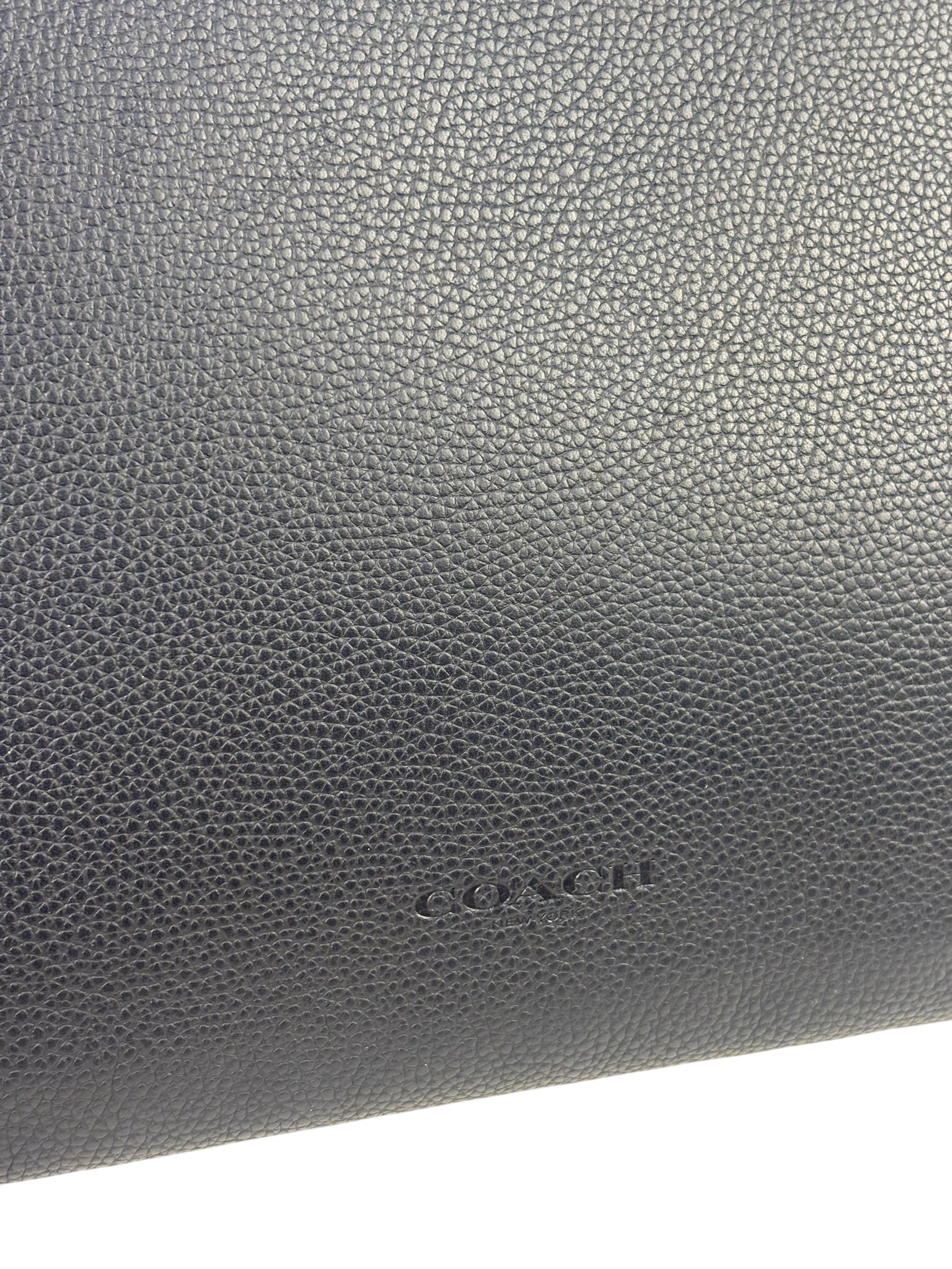 Coach Navy Pebbled Leather Laptop Case