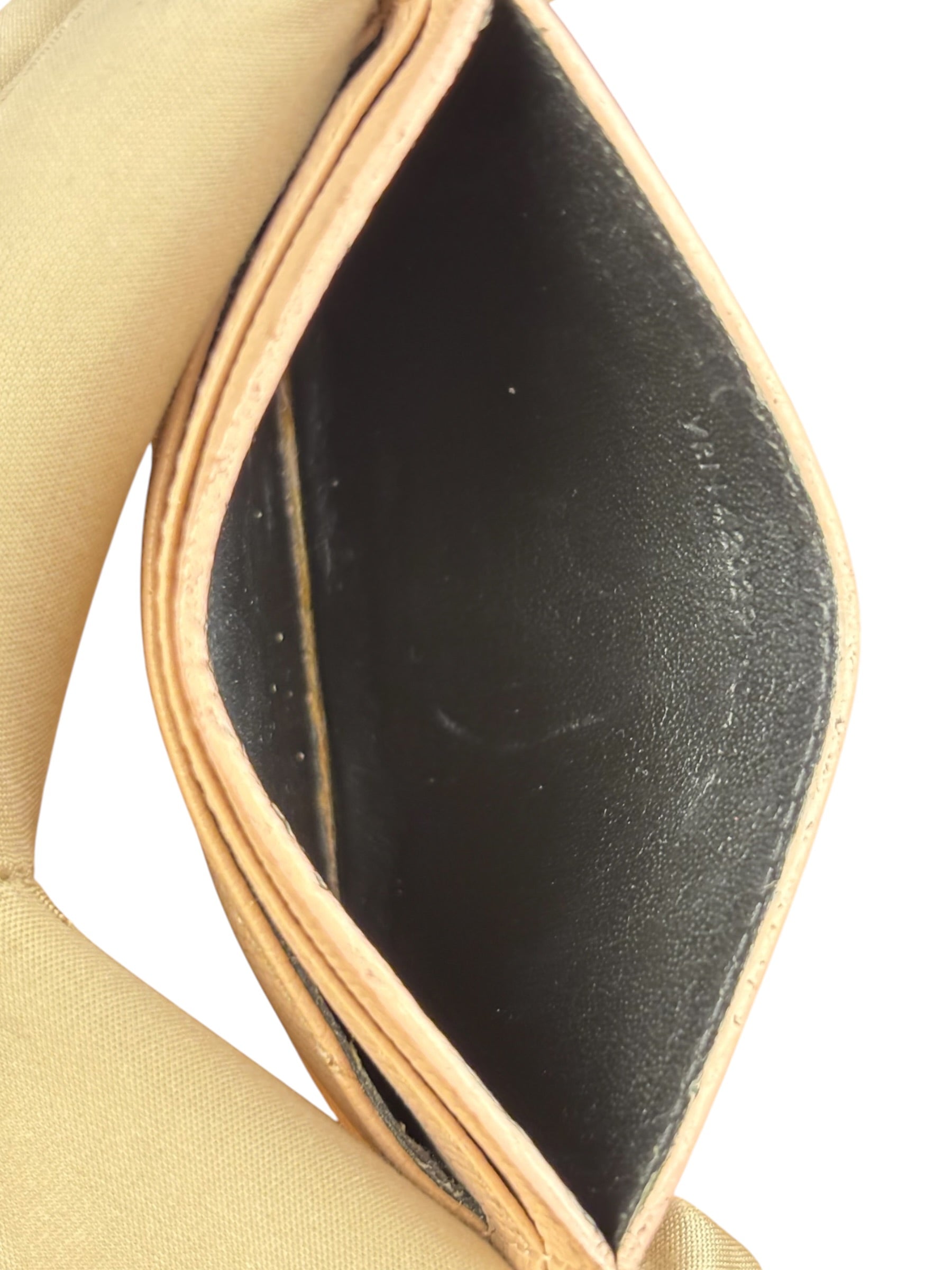 YSL Pale Pink Leather Cassandre Matelasse Card Holder