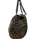 Fendi Vintage Tiger Print Canvas Bowler Bag