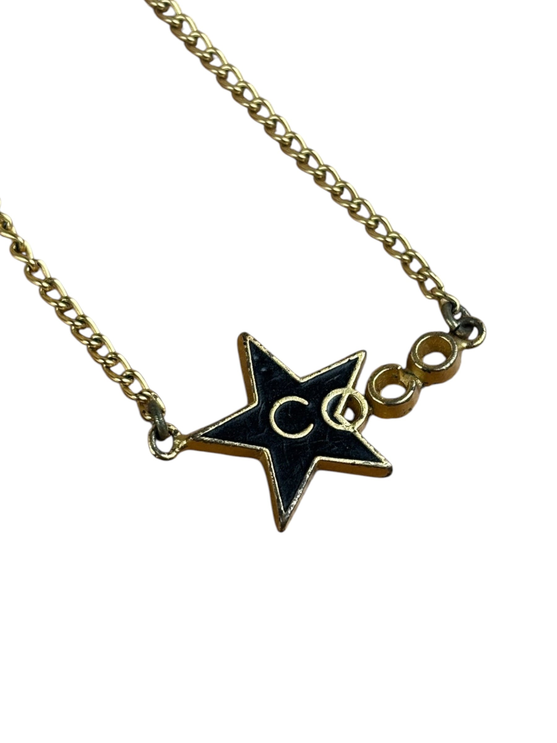 Chanel Vintage Coco Enamel Star Pendant Necklace