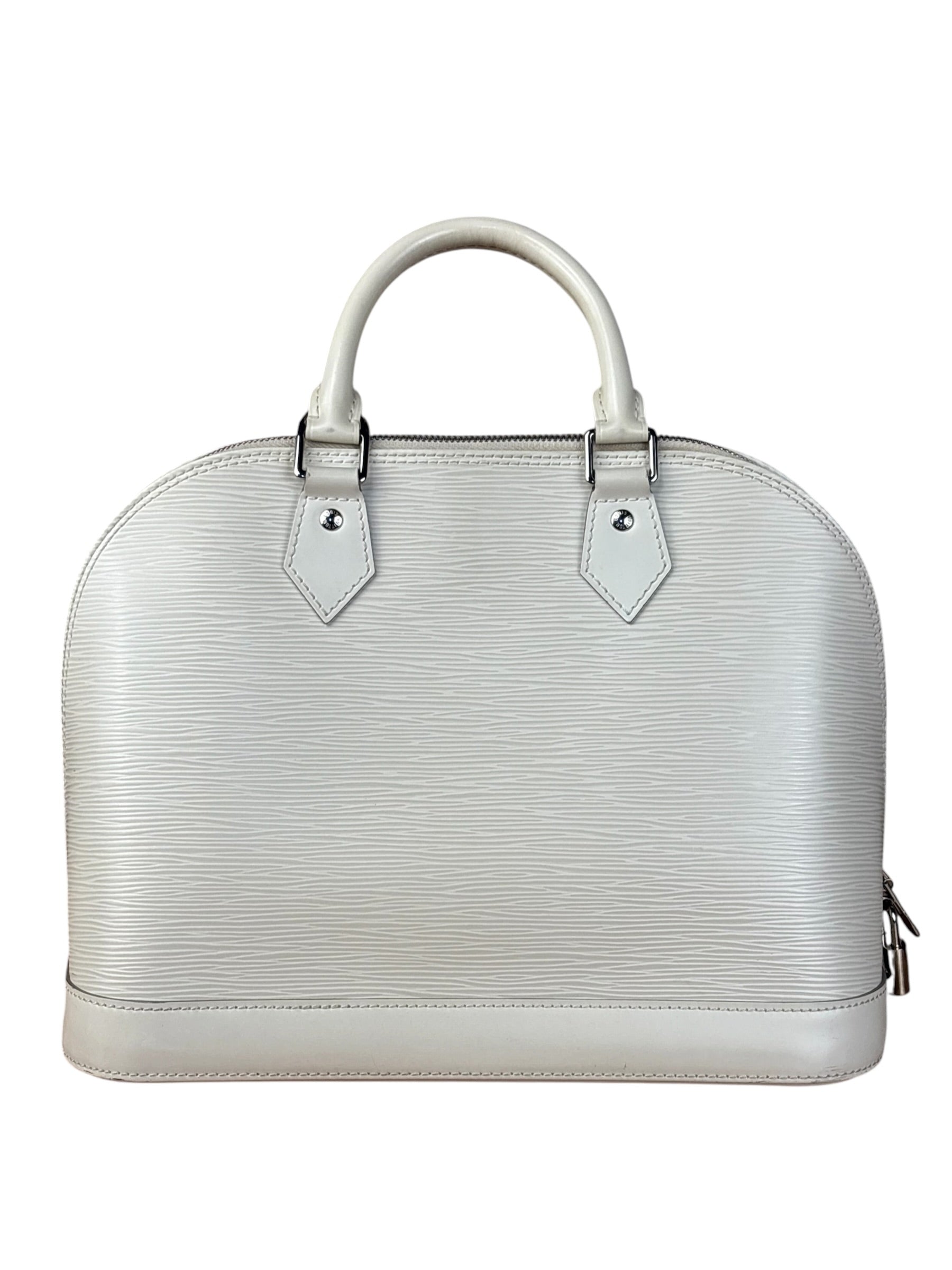 Louis Vuitton White Epi Leather Alma Hand Bag PM