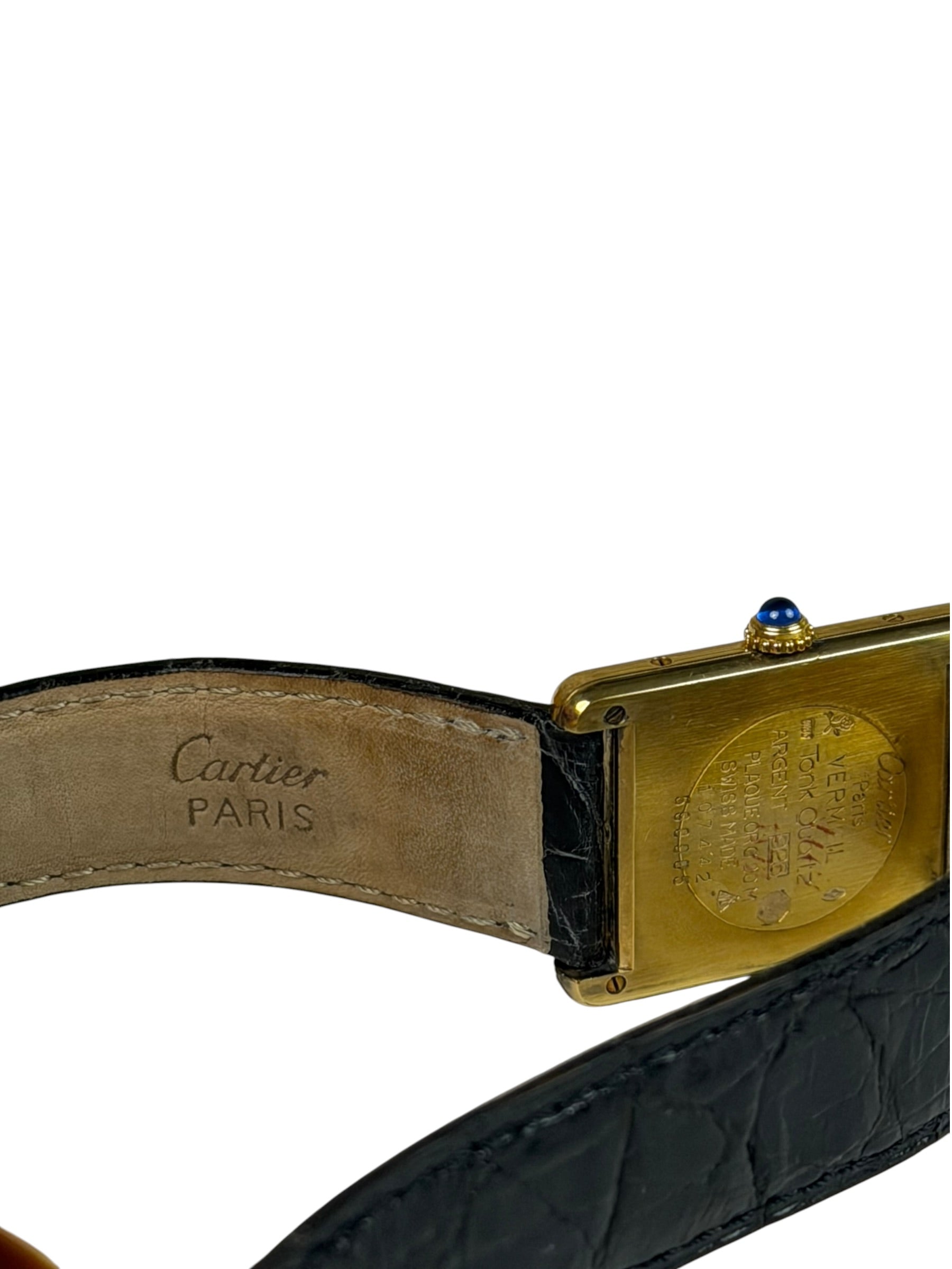Cartier Must De Tank Tri Color Black Strap