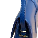 Jacquemus Navy Blue Leather Le Bambino Shoulder Bag