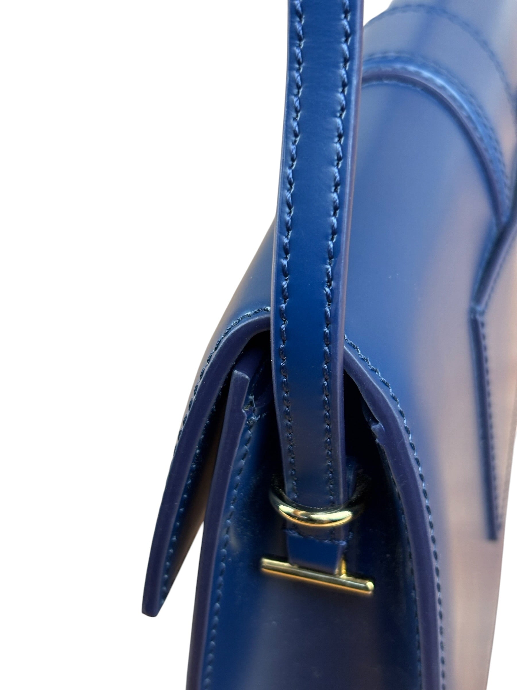 Jacquemus Navy Blue Leather Le Bambino Shoulder Bag