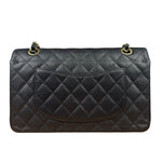 Chanel Black Quilted Leather Chain Double Leather Flap Bag 2012