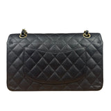Chanel Black Quilted Leather Chain Double Leather Flap Bag 2012