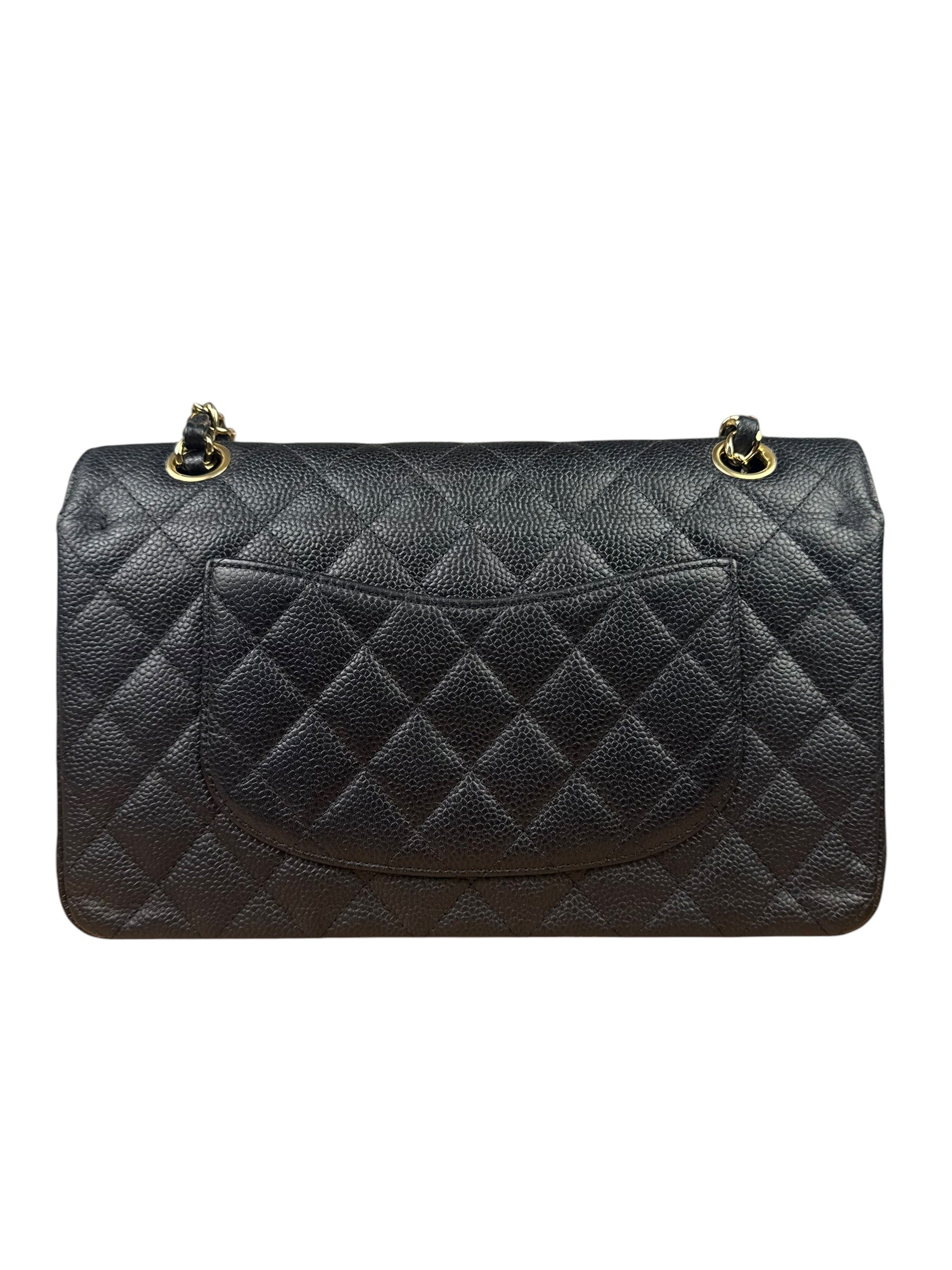 Chanel Black Quilted Leather Chain Double Leather Flap Bag 2012