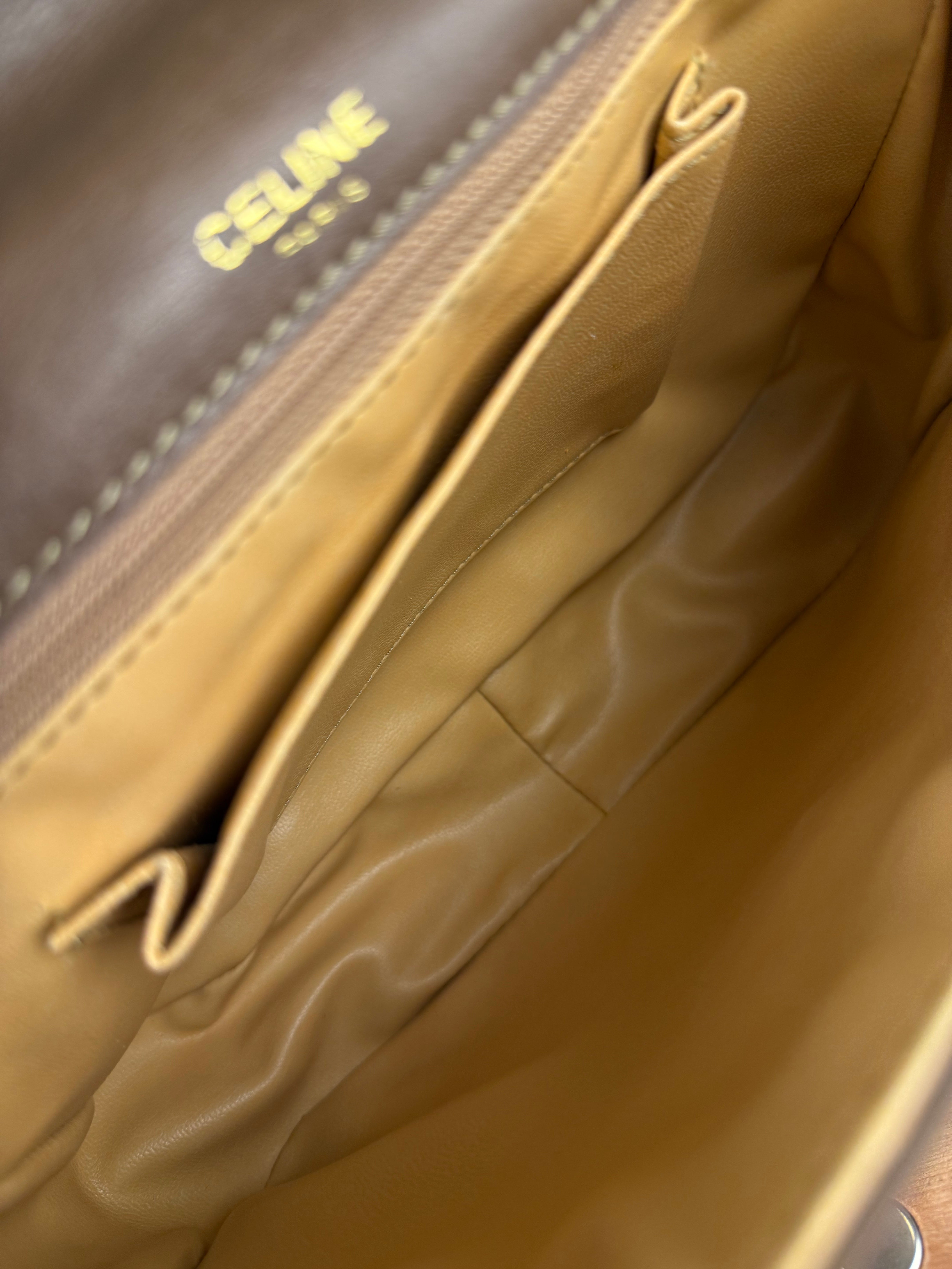 Celine Vintage Brown Leather Crossbody