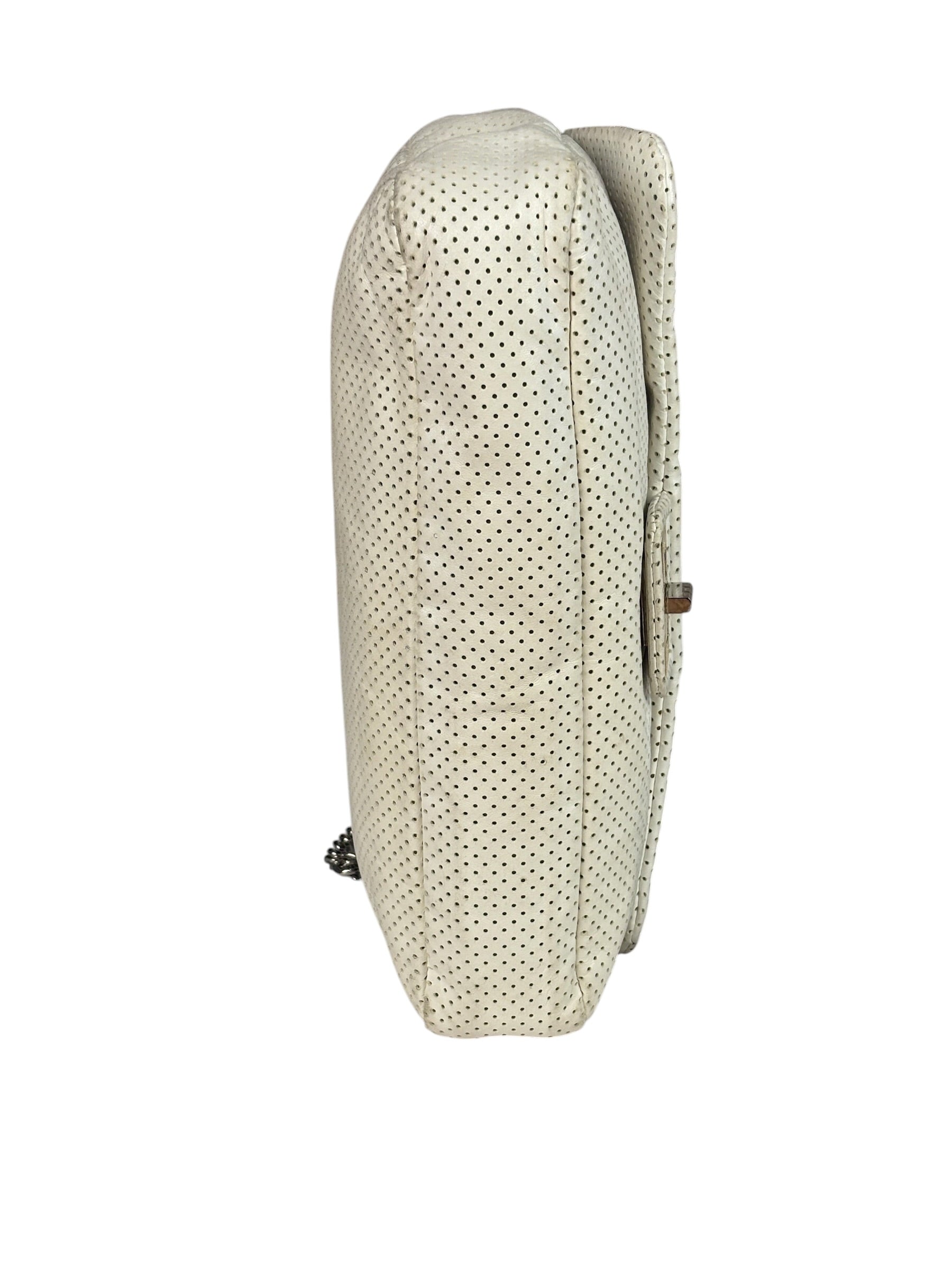Chanel Ivory Perforated Drill Two-Tone Mademoiselle Flap Bag 2006
