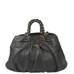 Fendi Vintage Black Leather Mia Chain Tote